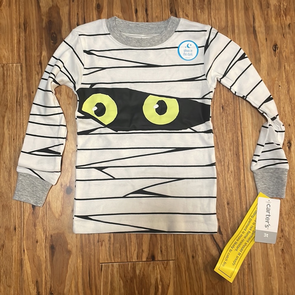 Carters Glow In The Dark Mummy Pajamas - Picture 2 of 10